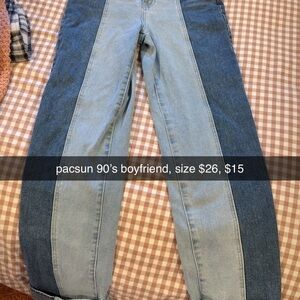 PacSun Two-Tone Blue Straight Leg Jeans